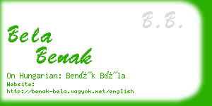 bela benak business card